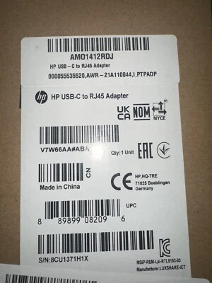 HP USB-C to Gigabit Ethernet Adapter V7W66AA#ABA NEW IN BOX RETAIL! USA✅❤️️✅❤️️ - Image 1 of 3