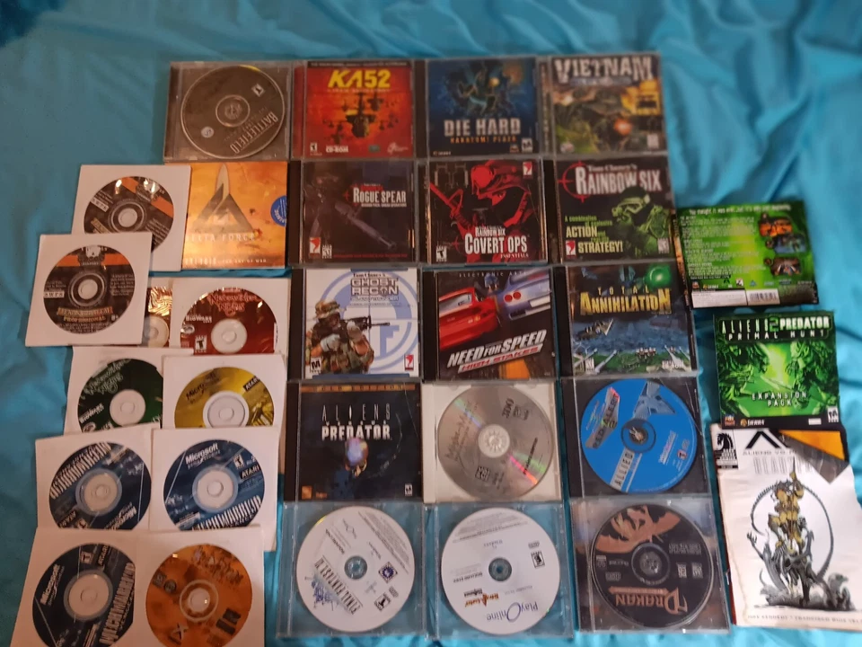 Multiple PC/CD-ROM Bundle Die Hard Nakatomi Plaza Tom Clancy Need For Speed Etc. - Image 1 of 1