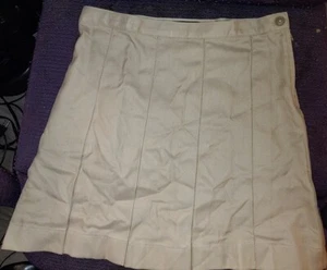 Falda plisada de caja lisa para mujer Lands' End caqui talla 4 #7 - Imagen 1 de 2