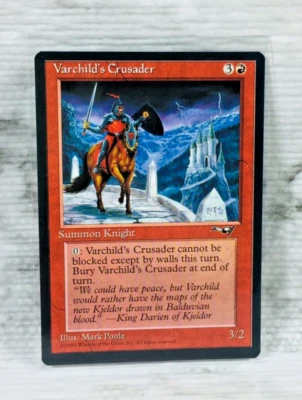 1996 MAGIC THE GATHERING (MTG) VARCHILD'S CRUSADER (A) RED TCG CARD (ALLIANCES) - Image 1 of 2