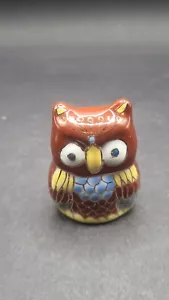 Cloisonne Eule Vogel Figur China Deko Handarbeit H 04-47 /48 3,5*2*4cm - Bild 1 von 4