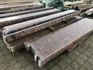 Grabeinfassung Einfassung Urnengrab Bord Naturstein rot Grabstein Umrandung NEU - Bild 1 von 7