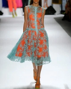 Gorgeous Nanette Lepore Dress Pre-Owned Blue/Orange Size 0 - Picture 1 of 7