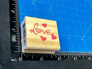 LOVE - Floating Hearts NOS 1.5" Rubber Stamp for Crafting and Card Making - Imagen 1 de 11