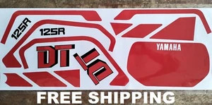 YAMAHA DT125R DT 125 R PETROL GAS FUEL TANK SIDE COVER VISOR STICKER DECAL SET - Picture 1 of 5