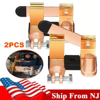 2X Vertical Negative Battery Disconnect Switch Car Brass Top Post Knife Cut Off  - Image 1 of 4