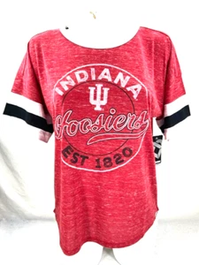 NEW Indiana Hoosiers Colosseum Adventure Red SS Scoop Neck T Shirt Women's M - Picture 1 of 8