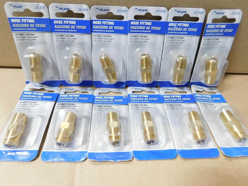 (LOT OF 12) Tru-Flate 21-505 Hose Coupling 1/4” MNPT - Image 1 of 1