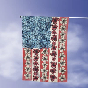 4th of July Patriotic Floral Garden Flag,USA Blue Red Independence Day Yard Flag - Picture 1 of 4