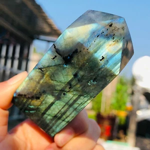 169g Natural Blue Light Labradorite Quartz Crystal Tower Mineral Reiki T616 - Picture 1 of 13