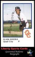 1986 ProCards Elvin Rivera #ELRI Authentic Autographed Card Quad City Angels