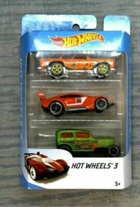 Paquete de 3 autos Hot Wheels Ready To Race conjunto de vehículos naranja, rojo y verde - Imagen 1 de 2