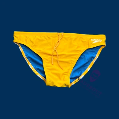 Speedo Men yellow with bum logo swim Brief Swimwear size 32 34 36 - Image 1 of 4