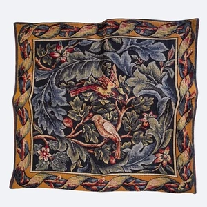 Jules Pansu French Tapestry Pillow Cover With Bird Floral France NWT Blue - Picture 1 of 9