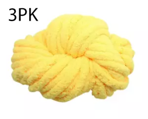 3er-Pack - Hellgelb Chenille klobiges Garn 95 Fuß 31,7 yd - Bild 1 von 1