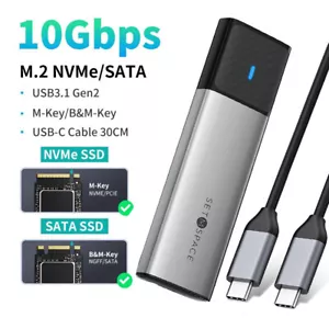Estuche SSD SETMSPACE M.2 NVME/NGFF SATA USB 3.2 Gen 2 10 Gbps - Imagen 1 de 14