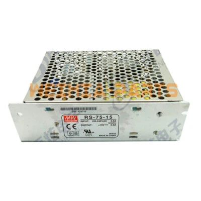 1x NEW Mean Well RS-75-15 AC to DC Power Supply Single Output 15V 5Amp 75W - Image 1 of 2