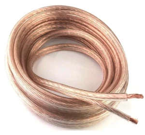 Clear 10 AWG True Gauge 25 FT Pure COPPER Marine Car Audio Speaker Cable Wire - Picture 1 of 9