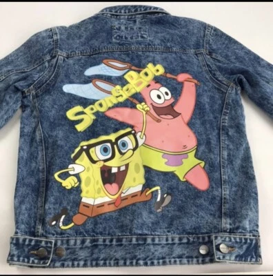 Members Only x Nickelodeon SpongeBob Patrick Jean Denim Trucker Jacket Mens M - Image 1 of 4