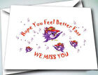 6 NOTE CARDS W/ ENVELOPES GET WELL SOON DESIGN FOR RED HAT LADIES OF SOCIETY