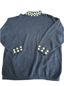 Vintage Pullover Urlaub Weihnachten Perlen Strass Bejeweled Pearl schwarz 90er XL - Bild 1 von 5