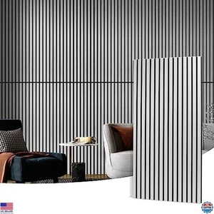 2 Wood Slat Acoustic Panels for Wall & Ceiling - 3D Sound Absorbing Fluted - Picture 1 of 6