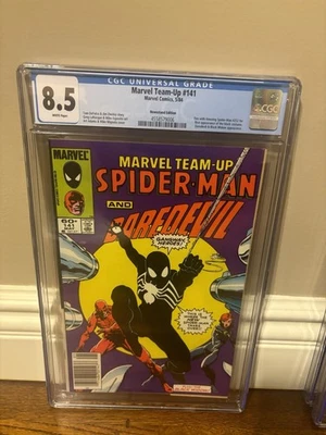MARVEL TEAM-UP #141 CGC 8.5 Black Suit 1st Appearance NEWSSTAND  - Image 1 of 2