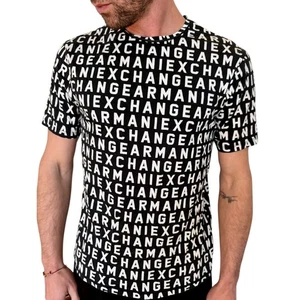 Armani Exchange Herren T-Shirt Kurzarm Schwarz Weiß Größe Small All Over Logo - Bild 1 von 6