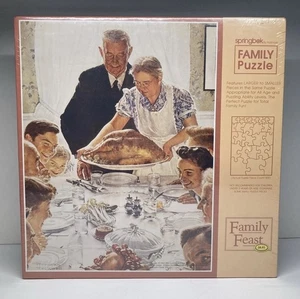 Thanksgiving Puzzle Sealed Vintage Springbok Family Feast 500 Pieces NOS - Picture 1 of 15