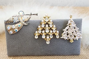 🎄Vintage Weihnachten Engel Baum Brosche Anstecknadel Konvolut - Eisenberg Ice - Butler Wilson - Bild 1 von 11