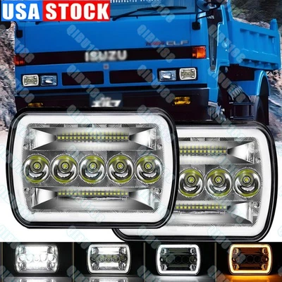 2 peças Fit Isuzu Pickup 1984-1995 5x7"7x6 faróis de LED Hi-Lo feixe lâmpada DRL H6054 - Imagem 1 de 4