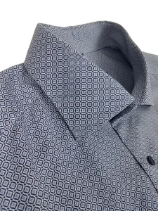 Eterna Herren Hemd Gr. 42 L modern fit langarm Baumwolle blau gemustert sehr gut - Bild 1 von 15