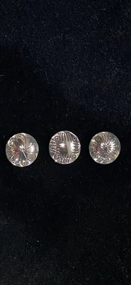 Set of Three Different Unique Patterns Sterling Silver Button Covers - Image 1 of 4