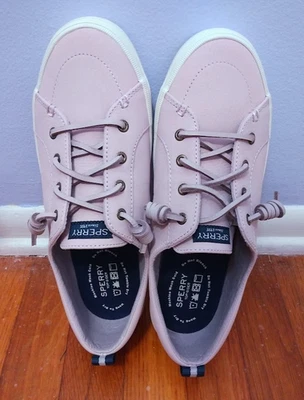 SPERRY Top Sider Crest Vibe Slip On Boat Shoes 9.5W Rose Pink Washable Suede NEW - Image 1 of 4