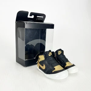 Nike Air Jordan 1 Crib Bootie Infant Black Gold Athletic Sneakers Shoes 3C 3 C - Picture 1 of 9