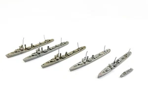 Vintage Waterline 1/1250 Metal model ships x6 lead diecast warships - Picture 1 of 5