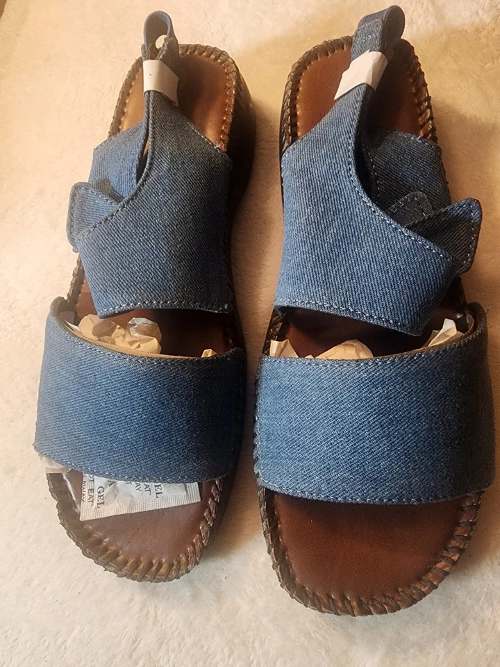 Sandalia cómoda de mezclilla para mujer talla 7 de colección NOS Foto 1 de 4