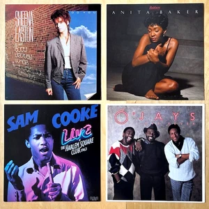 4 Lot 12x12 Record Store Promo Flats  SHEENA EASTON Anita Baker SAM COOKE O'Jays - Picture 1 of 5