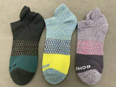 3 pares de calcetines tobilleros Bombas Tri-Block jaspeados para mujer talla mediana 8-10,5 multicolor Foto 1 de 2