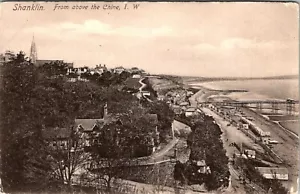 SHANKLIN, ISLE OF WIGHT, ENGLAND - VIEW FROM ABOVE THE CHINE - OLD POSTCARD - Picture 1 of 2