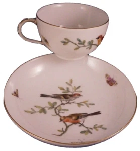 Antique 18thC KPM Berlin Porcelain Bird Scene Cup & Saucer Porzellan Tasse - Picture 1 of 11