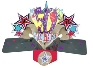 50th Birthday Card 3D Pop Up Card Male Husband Brother Gift Card - Picture 1 of 2