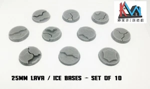 3D gedruckt - 25mm Scenic Lava / Eis / Erde Basen - Set (10) Basen - Bild 1 von 2
