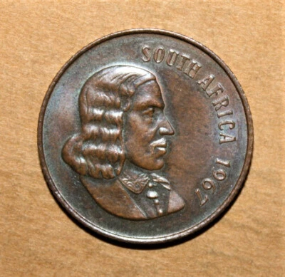 S11 - South Africa 2 Cents 1967 Uncirculated Bronze Coin - Black Wildebeest - Image 1 of 2