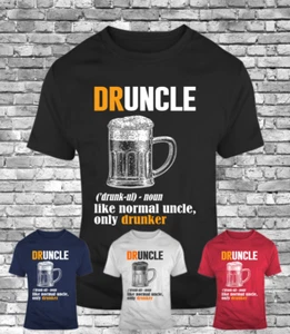 New Druncle funny gift men's T-Shirt Uncle beer drunker father's day Christmas - Picture 1 of 5