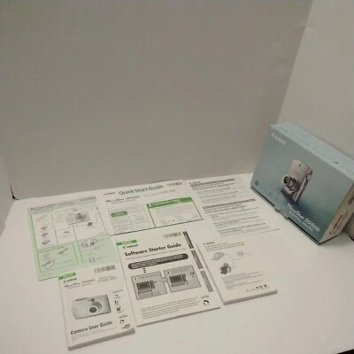 Canon Powershot SD500 ENGLISH MANUAL & ORIGINAL BOX ONLY NO CAMERA  - Image 1 of 4