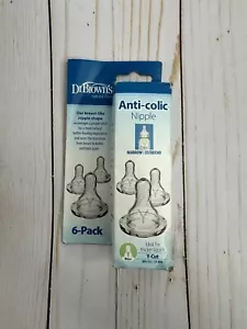 NEW Dr. Browns Anti-colic Nipple Y Cut 9m+ 6 Count Box NIP For Thicker Liquids - Picture 1 of 4