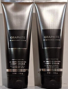 Bath & Body Works Colección Hombres Grafito Hidratación Crema Corporal 8oz Lote de 2 - Imagen 1 de 1