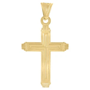 Ciondolo uomo croce religiosa in oro giallo 14 kt - Foto 1 di 1