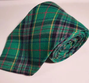 Vintage Gap Tie Mens 57x3.5 Wool Blend Tartan Plaid Made USA Green 90s - Picture 1 of 7